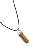 Gemstone Pendant Necklace Natural Quartz Crystal Point Healing Tiger's Eye
