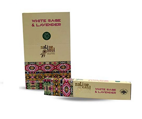 White Sage and Lavender Native Soul Incense Smudge Sticks - 1 Box