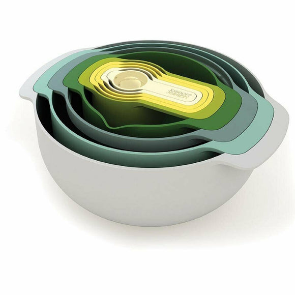 Joseph Joseph Nest 9 Plus Bowl Set 9 Piece Space Saving Nesting Bowl Set Opal