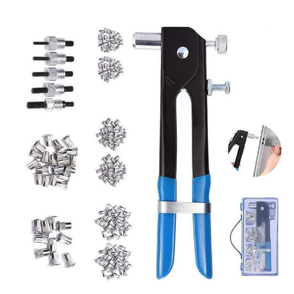 106pcs Threaded Nut Rivet Tool Riveter Rivnut Nutsert Gun Riveting Kit M3-M8