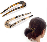 2Pcs U-Shape Hair Clips Stick Tortoise Shell Hairstyle Hair Pin Hair Accessories