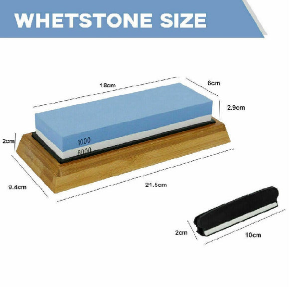1000/6000 Dual Whetstone Knife Sharpening Waterstone Water Wet Stone Sharpener
