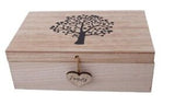 Tree of Life Natural Wooden Tea Box Crystal Jewellery Organiser Storage Gift