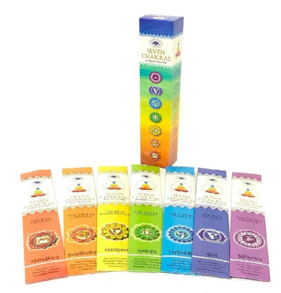 Green Tree Seven Chakras Incense Sticks Bulk Gift Masala Premium 2x Packs