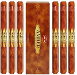 HEM Hexa Amber Incense Scents Meditation Aroma Fragrance 120 Sticks