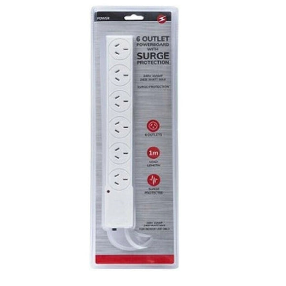 6 Outlet PowerBoard With Surge Surge Protector 1M
