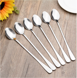5 Pcs Long Handled Stainless Steel Coffee Spoon Cold Drink Ice Cream Tea Spoon